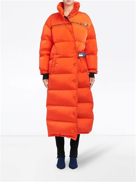 prada orange puffer jacket|Prada puffer jackets women's.